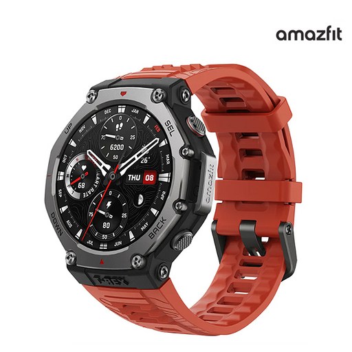 어메이즈핏 티렉스3 레드 T-Rex3 스마트워치(구매사은품 3종)-ISK, 4.44cm, GPS + 블루투스