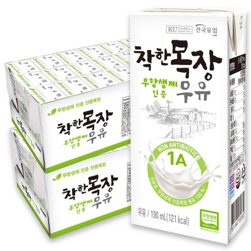 [건국유업] 착한목장 무항생제 멸균우유