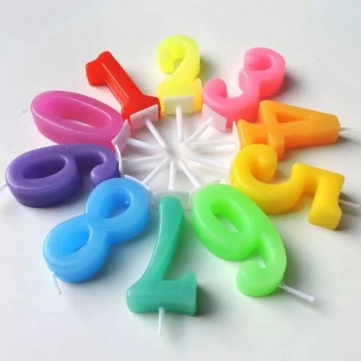 컬러 숫자초 0~9번 세트 (pvc 포장)