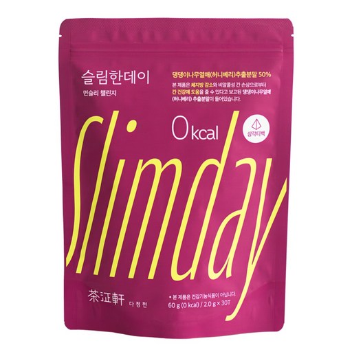 다정헌 제로칼로리 콤부차 슬림한데이 먼슬리챌린지 30T 제로슈가 디카페인 물대용 차
