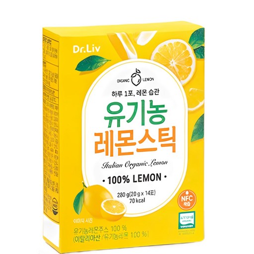 닥터리브 하루한포 레몬습관 100%리얼착즙 유기농 레몬스틱