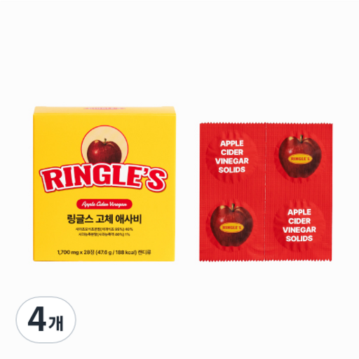링글스 고체 애사비 캔디 제로슈가 사과초모 고압축 캔디 1박스 28정