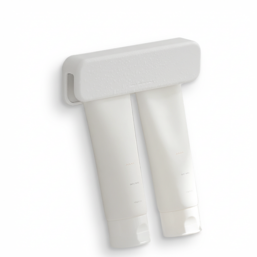 내집클로버 튜브홀더 치약거치대 3구, 화이트, 2개