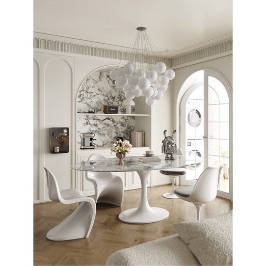 천연 대리석 테이블 엄정화식탁 튤립 8인용 식탁 천연대리석 화이트 6인용 리셉션 엄정화