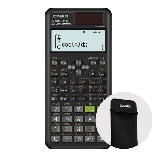 카시오 공학용 계산기 FX991ES PLUS 2계산기 파우치 세트, 블랙파우치
