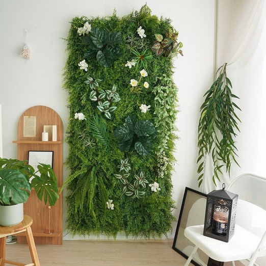 플라우스302 플랜트월 카페 매장 포토존 장식 플라워월 수직정원 식물벽 잔디판