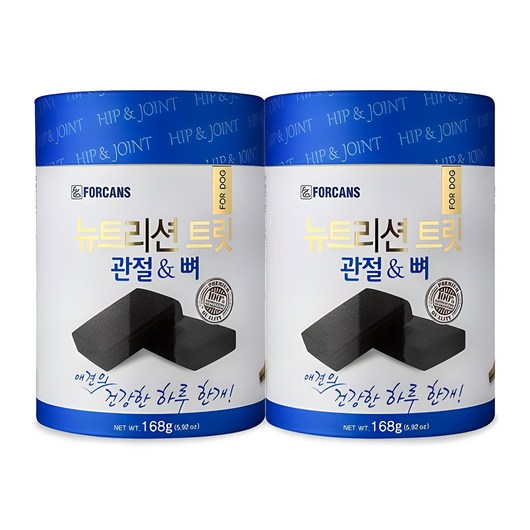 포켄스 강아지 뉴트리션 트릿 영양제, 뼈/관절강화, 168g, 2개