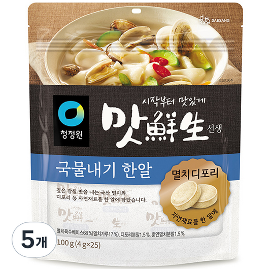 맛선생 멸치디포리 국물내기 한알, 100g, 5개