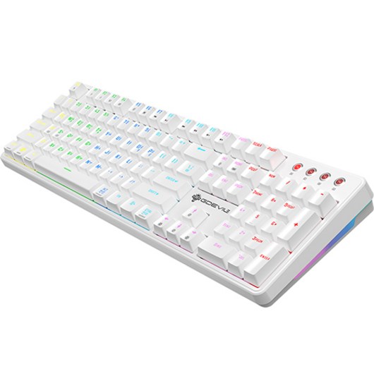 지데빌 스커드 이중사출 키캡 게이밍 기계식 유선 일반형 키보드, 화이트, G917, 적축