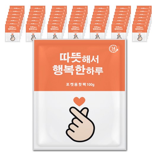 HAPPYDAY 포켓형 해피원 핫팩 100g, 50개
