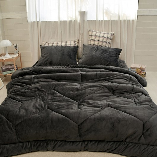 바자르 타임 솔리드 5mm 장모 극세사 차렵이불 세트