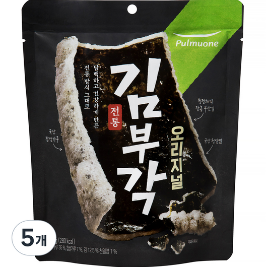 풀무원 전통 김부각 오리지널, 50g, 5개