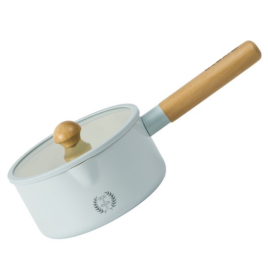 닥터하우스 돌잔치 세라믹 편수냄비 + 유리뚜껑 세트, 블루 판사봉(냄비), 1세트, 18cm