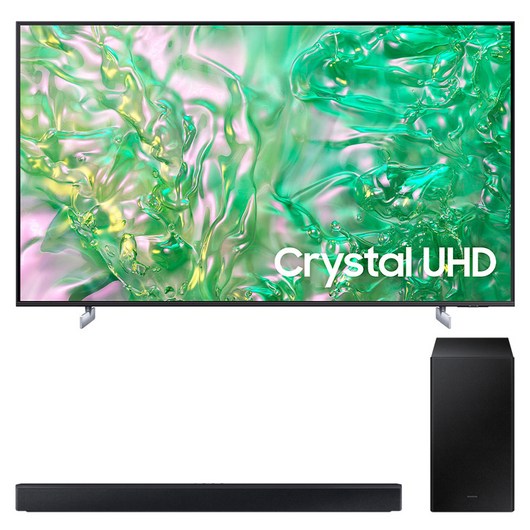 삼성전자 4K UHD Crystal TV + 사운드바 세트, 214cm(85인치), KU85UD8000FXKR, 스탠드형 X HW-C450 (사운드바), 방문설치
