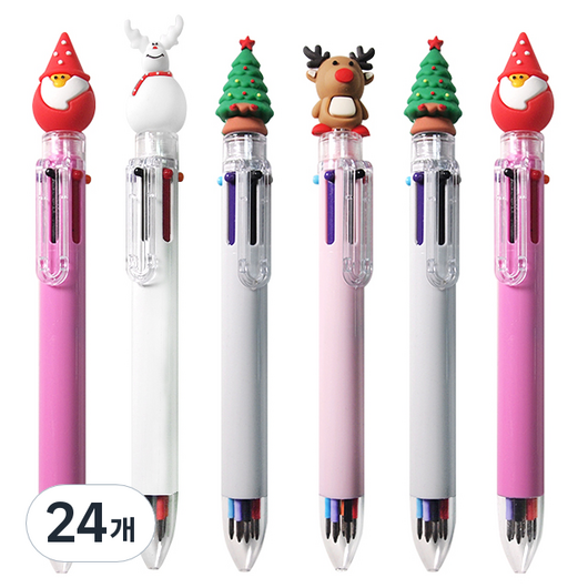 투영 X MAS 6색 볼펜 1mm, 랜덤 발송, 24개