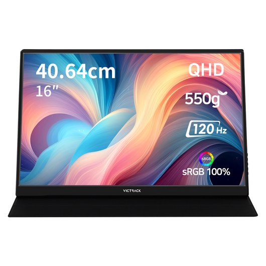 빅트랙 QHD IPS 120Hz 휴대용 모니터, 41cm, 160PM02