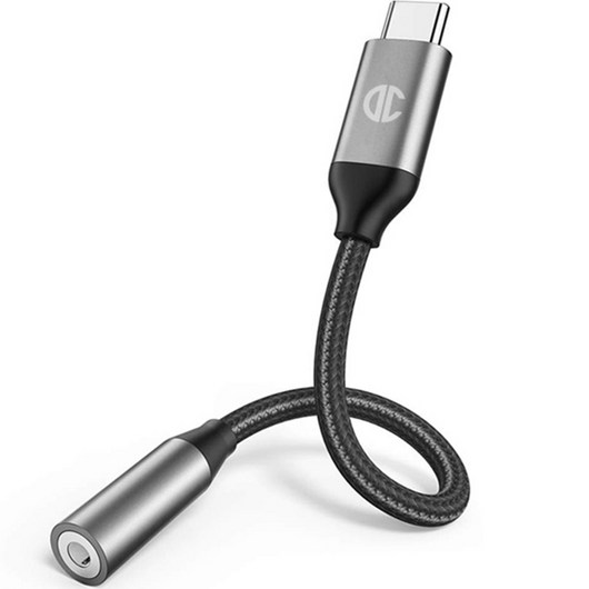 디씨네트워크 C타입 4mm 이어폰 변환젠더, 실버, 1개