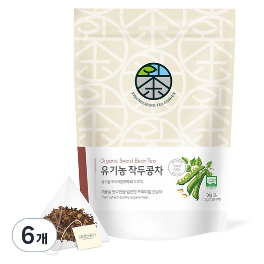 평창다원 유기농 작두콩차 삼각티백, 2g, 20개입, 6개