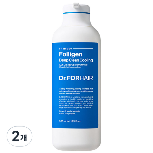 닥터포헤어 폴리젠 딥 클린 쿨링 샴푸, 500ml, 2개