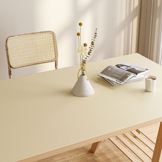 나우필 대형 오염 방수 가죽 와이드 테이블 매트, 아이보리, 60 x 120 cm, 1개