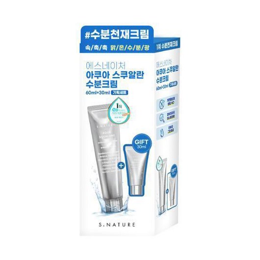 에스네이처 아쿠아 스쿠알란 수분크림 60ml+30ml, 1세트, 90ml