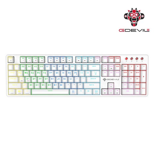 GDEVIL 지데빌 G917 SCUD 가스켓 게이밍 기계식 키보드, 적축, 화이트, 일반형