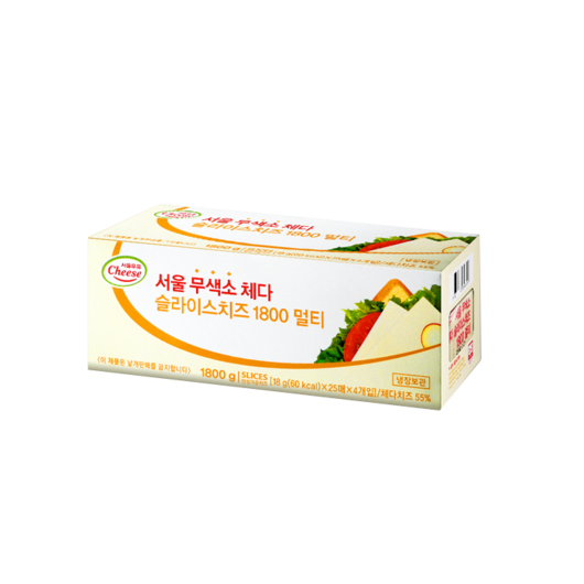 서울우유 무색소 체다 슬라이스 치즈 1.8kg, 1개 고칼슘치즈
