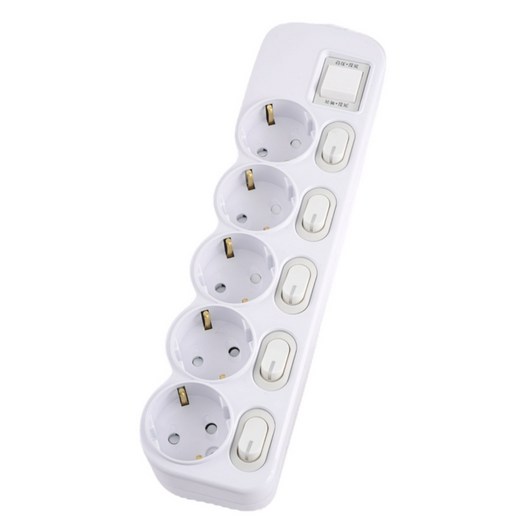 에코파워탭 국산 LED 개별 멀티탭 5구 EPM-L305SS 안전커버, 4m, 랜덤발송, 1개