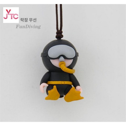 핀백 악세사리 인형 다이버 프리다이빙 가방 캐리어 장비가방 스쿠버다이빙, 블랙