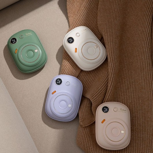 리버필 충전식 손난로 보조배터리 겸용 10000mAh, 화이트