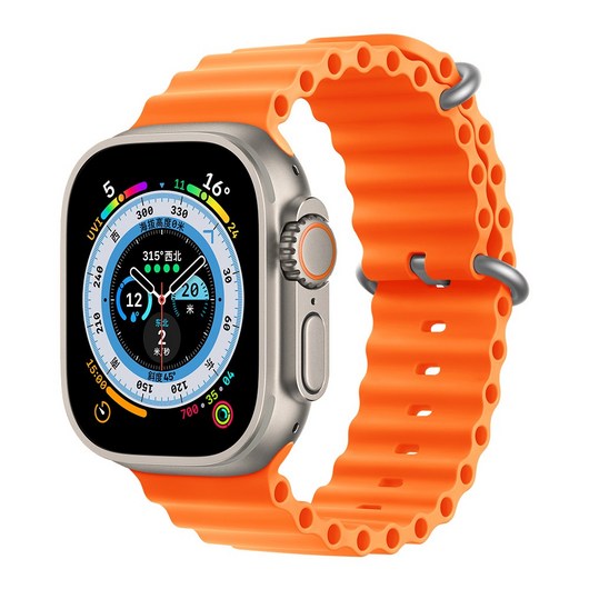 애플워치 호환 워터 실리콘 오션밴드 스트랩 울트라 2 49mm 45mm 44mm 42mm 41mm 40mm 38mm 9 8 7 6 5 3 SE2 10 46mm 밴드, 오렌지
