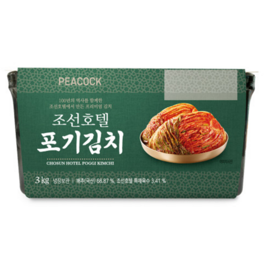 peacock 조선호텔 포기김치 냉장, 2개, 3kg