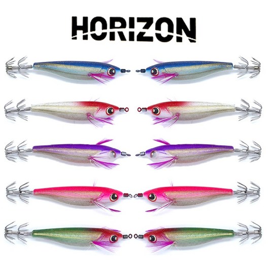 HORIZON 골든 레이저 에기 문어 갑오징어 쭈꾸미 5개 10개 세트, 고추장, 140g, 70mm