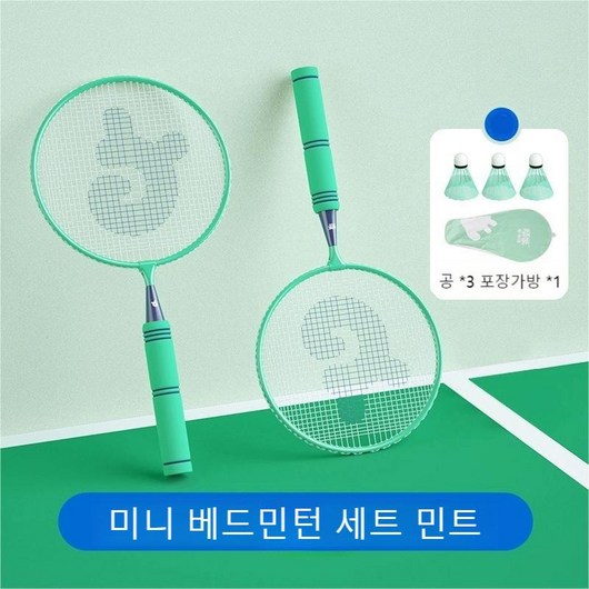 보라 임문용 실내용 민트 컬러 미니 배드민턴 세트 – 가정용 1개 요넥스인피니티2