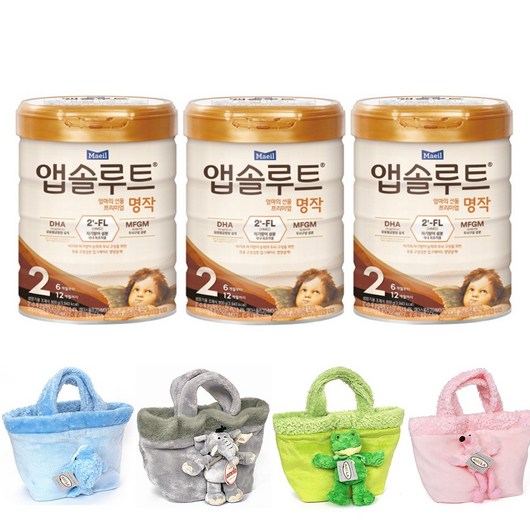 앱솔루트 프리미엄 명작 분유 2단계, 3개, 800g