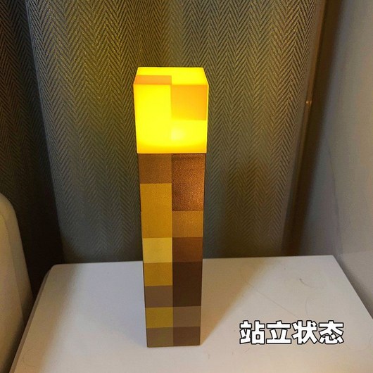 크리스마스 선물 마인 크래프트 무드등 마크 횃불 아이선물 장난감 조명 광석 물약 램프 랜턴, 토치램프충전식모델+충전케이블