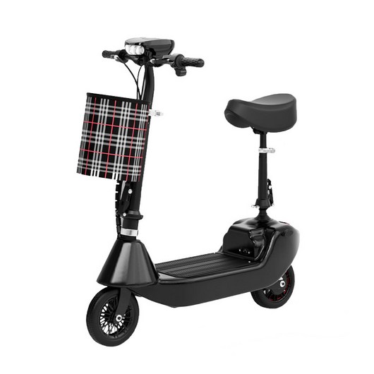 FORTU 초경량 전동 킥보드 – 프리미엄 블랙, 최대 주행 25km, 휴대용 스피드 출퇴근용 및 마트 이용 자이로콥킥보드