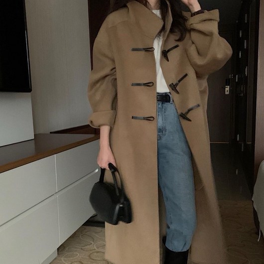 울100 핸드메이드 오버핏 더플 롱 코트 4color 크림 오트 베이지 블랙