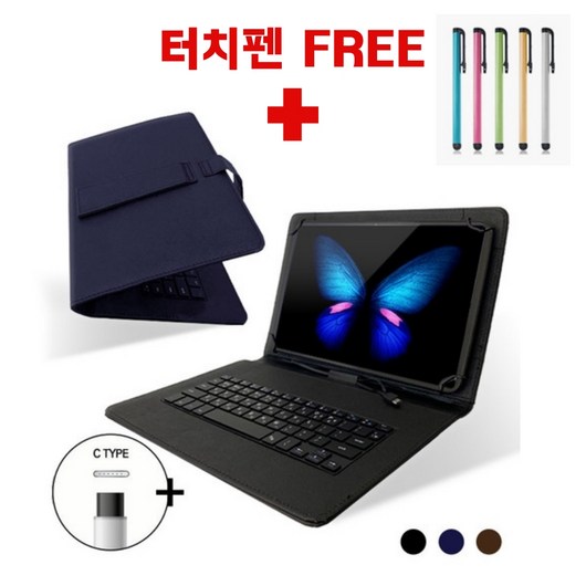 아이뮤즈 뮤패드 k11 키보드 케이스 북커버 프리미엄 케이스, 키보드 케이스+펜슬 서비스, 블랙