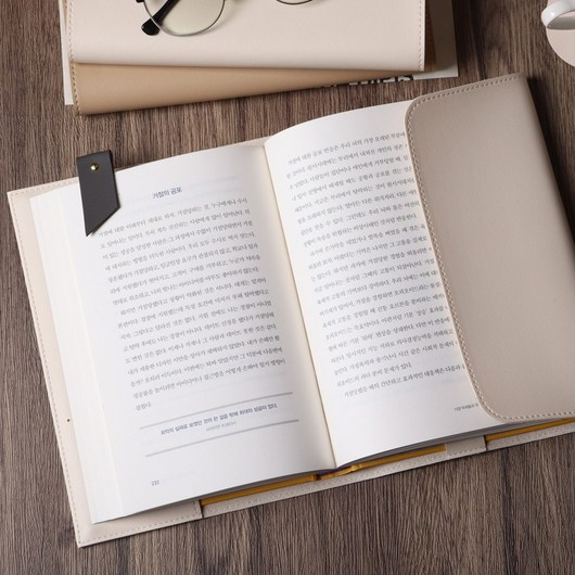 [각인가능]오브리즈 공방 가죽 북커버 책커버 A5 B6 다이어리 커버, 각인신청함(안쪽좌측하단), 1개, 46판 B6(일반형) 아이보리