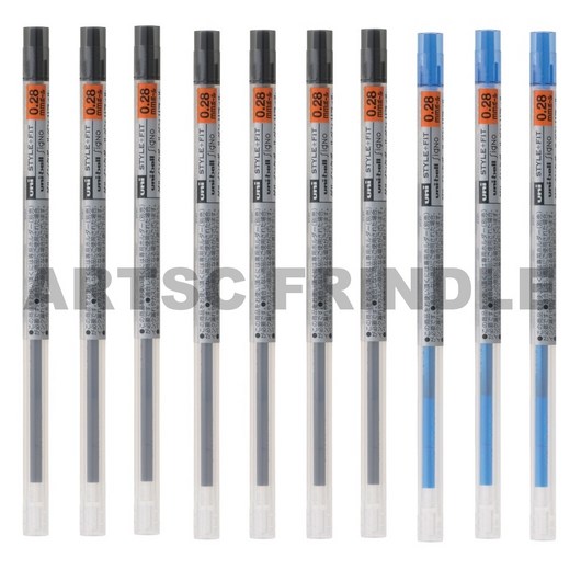 유니 스타일핏 리필심 0.28mm 혼합 10개 UMR-109-28, 혼합10개(흑7청3적0)