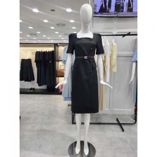 (주크/ZOOC)Z232MSE020스퀘어넥 벨티드 트위드 원피스 (827278 )