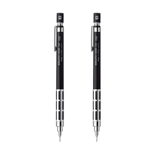 (펜텔)그래프 1000 CS 1mm 블랙 샤프 (2개입)