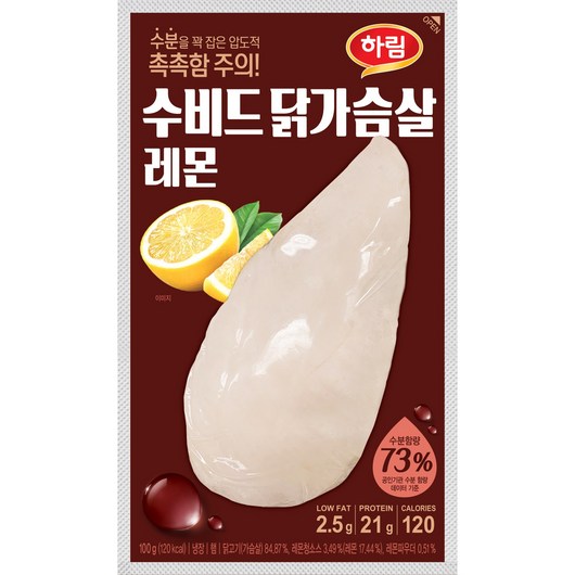 하림 수비드 닭가슴살레몬 100g 10봉, 10개