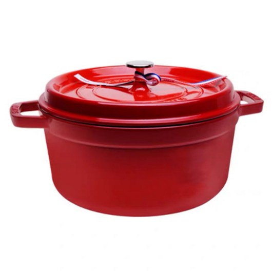 프랑스 staub 주철 냄비 20/22/24 cm 둥근 다기능 가정용 스튜 솥밥, [33] 18cm 트러플 화이트, 1개