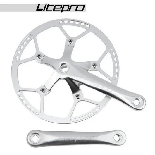 Litepro 스퀘어 커넥팅 로드 크랭크셋 130 BCD 체인링 45T 47T 53T 56T 58T 자전거 및 그래블 바이크용, 03 Silver_06 58T, 1개
