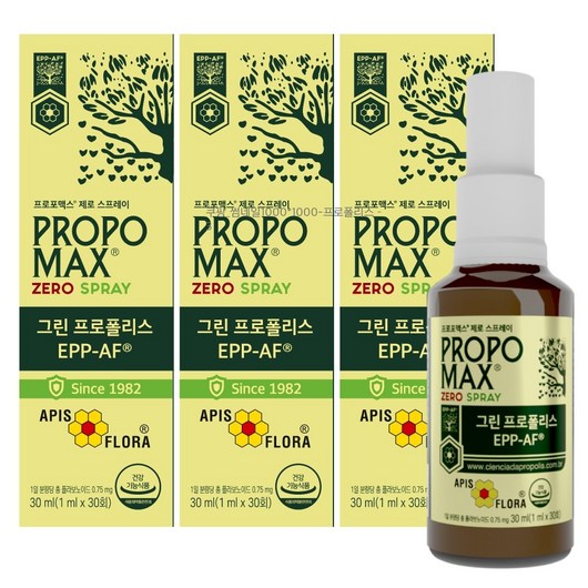 아피스플로라 그린 프로폴리스 프로포맥스 제로 스프레이, 3개, 30ml
