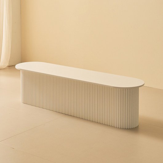 HPM / LPM 라운드 디자인 템바보드 식탁 벤치 의자 2size 3color, 1600, LPL, 네츄럴
