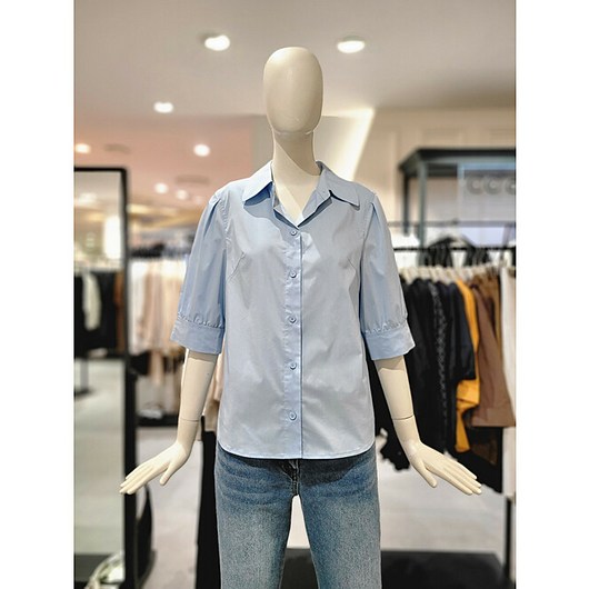 씨씨콜렉트 퍼프 슬리브 7부 소매 블라우스 E243MSC102