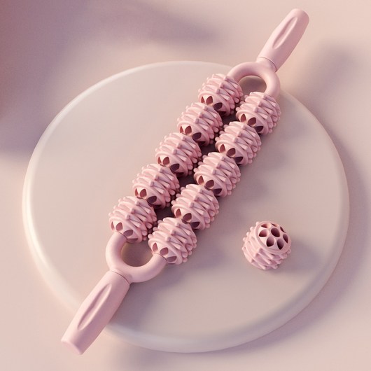 디이유 다용도 듀얼 마사지 롤러스틱, 1개, 핑크